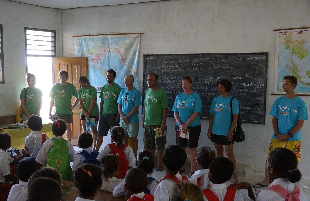 Teaching in local village schools